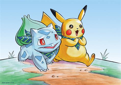 Bulbasaur and Pikachu by snow-j on DeviantArt