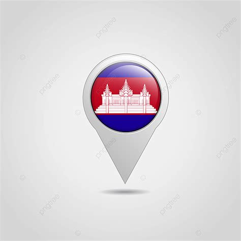 Cambodia Flag Vector Art PNG, Cambodia Flag Map Pointer Design Vector, Cambodia, Country, Flag ...