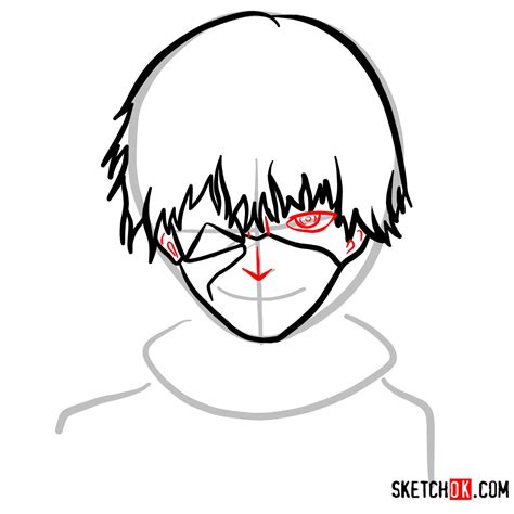 How to draw Ken Kaneki ghoul in a mask | Tokyo Ghoul - Sketchok easy ...