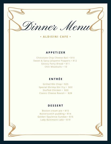 Fancy Dinner Menu Templates | Free & Customizable