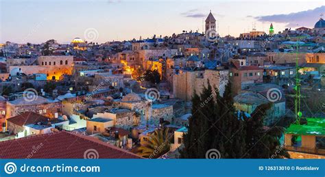 Jerusalem Old City at Night, Israel Stock Photo - Image of exterior ...