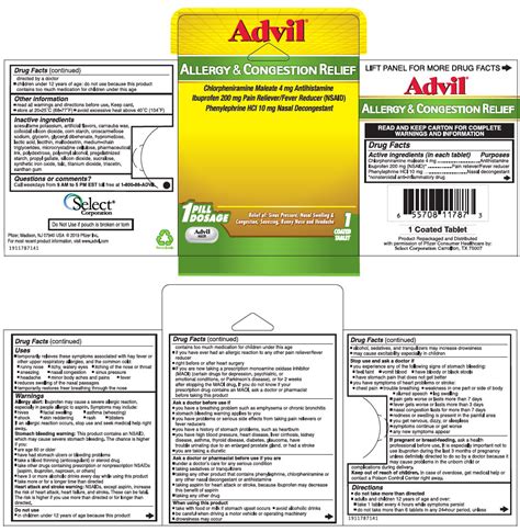 DailyMed - ADVIL ALLERGY CONGESTION RELIEF- chlorpheniramine maleate ...