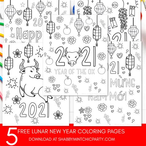 5 Free Lunar New Year Coloring Printables | Shabby Mint Chic Party