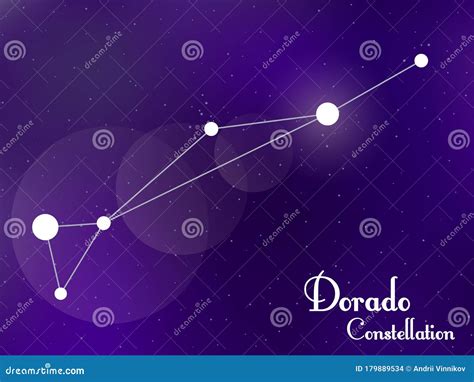 Dorado Constellation. Starry Night Sky. Cluster of Stars, Galaxy. Deep Space. Vector ...