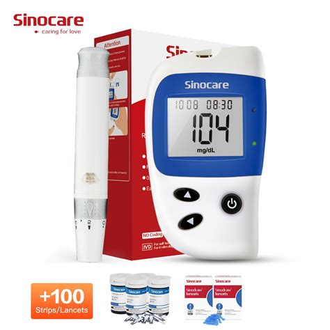 Sinocare Memory Accuracy Intelligent Medical Glucometer Monitor Digital ...