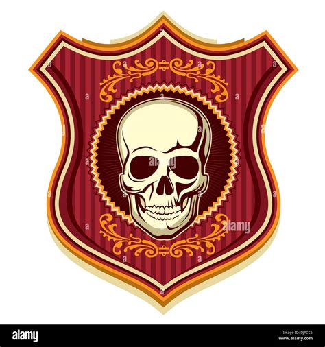 Illustrated crest with human skull Stock Vector Image & Art - Alamy