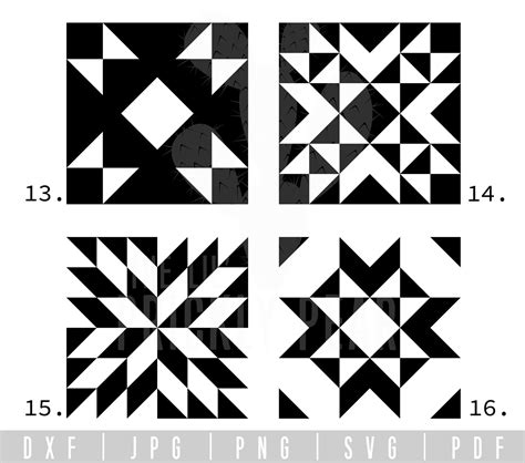 16 Quilt Blocks SVG Bundle Printable JPG Files | Etsy