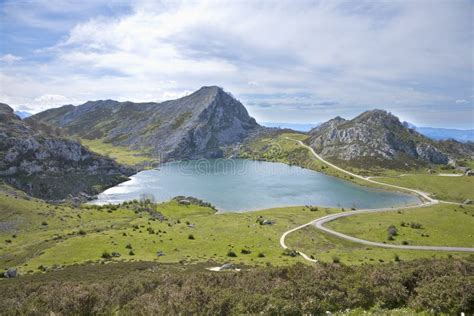 Enol lake in Asturias stock photo. Image of hill, europa - 26591544