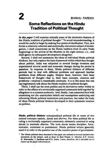 B. Parekh - Some Reflections on the Hindu Tradition of Political ...