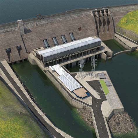 3D hydroelectric dam electric model - TurboSquid 1362739