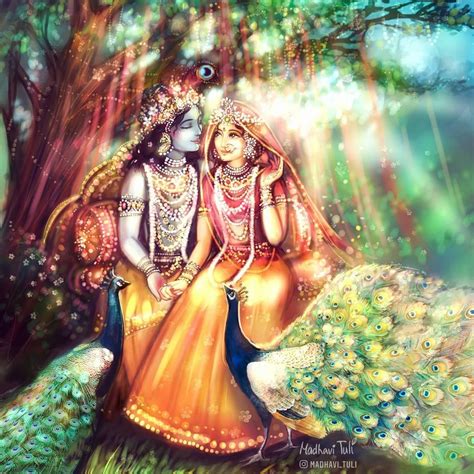 Radhe Shyam by Madhavi Tuli: ")White petals slowly descended from the divine sky, beautifying ...