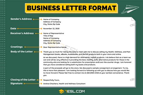 Business Letter Format | Surefire Tips For Writing A Business Letter • 7ESL