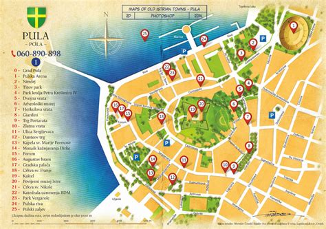 ArtStation - Maps of old Istrian cities cores, Croatia, Miro Bijader | Tourist map, Map, Croatia