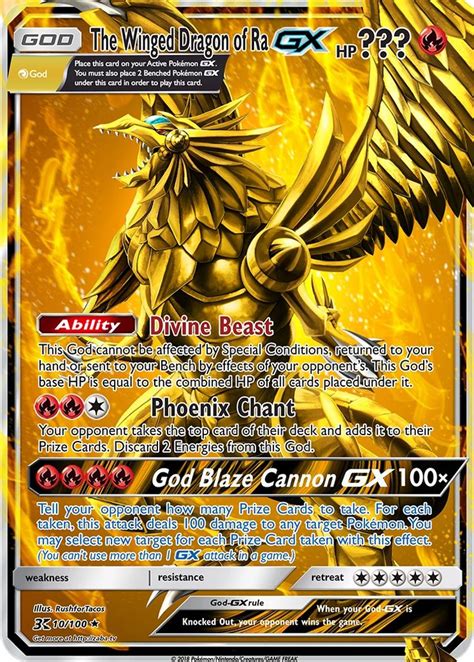 The Winged Dragon of Ra GX (Pokemon Yu-Gi-Oh! God Card Crossover) Custom Pokemon Card | Fake ...