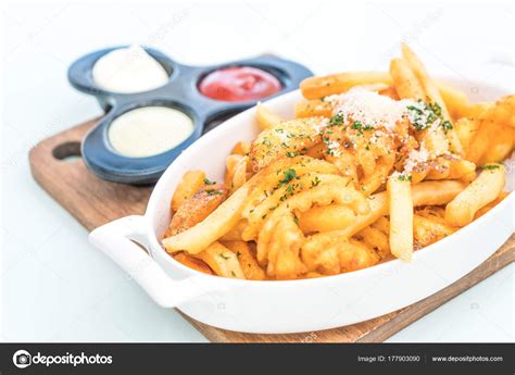 French fries with dipping sauce — Stock Photo © topntp #177903090