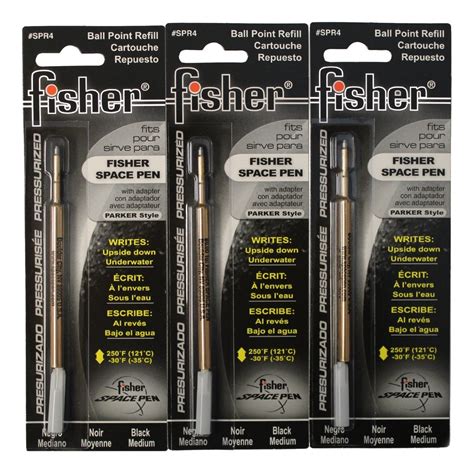 Fisher Space Pen (SPR4) Refills for Bullet Fisher Space Pen, Black, 3 Pack - Walmart.com