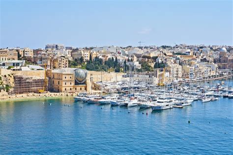 Premium Photo | General view of kalkara marina and cityscape of authentic town of malta.