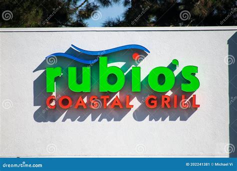 Rubio`s Coastal Grill Sign Logo. Rubio`s Coastal Grill is a Fast Food ...