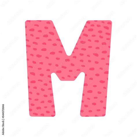 The letter M. Symbol from the cute alphabet. Isolated on white background. Vector illustration ...