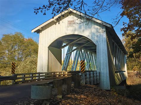 Photographing Oregon Gilkey Covered Bridge near Scio in Linn County Oregon | Covered bridges ...