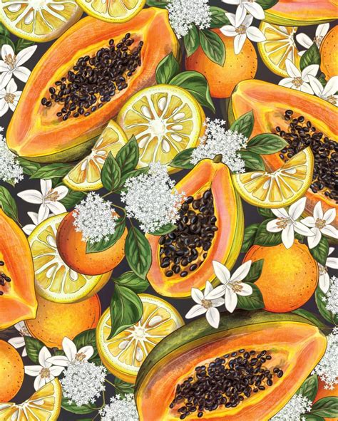 Papaya illustration | Fruit painting, Shea moisture products, Papaya