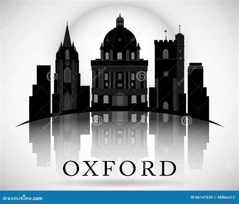 Oxford Skyline And Landmarks Silhouette Vector Illustration ...