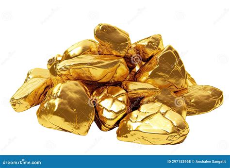 Pile of Gold Nuggets on Isolated Transparent Background PNG Stock ...