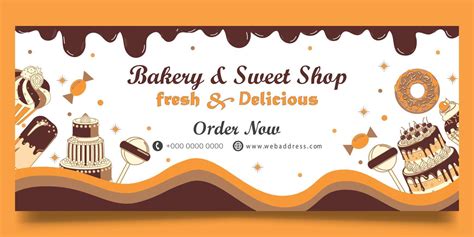 Bakery shop web banner 16937046 Vector Art at Vecteezy