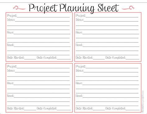 Blissful Keeper at Home: Free Project Planning Sheet | Project planner template, Project planner ...