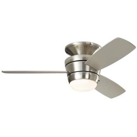 Harbor Breeze Mazon 44-in Nickel LED Indoor Flush Mount Ceiling Fan ...