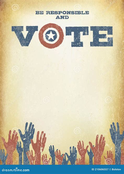 être Responsable Et Voter! Affiche Vintage Patriotique Pour Encourager ...