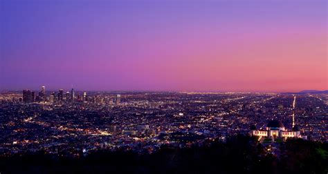 Los Angeles at Night Pink Sky Wallpaper, HD City 4K Wallpapers, Images ...