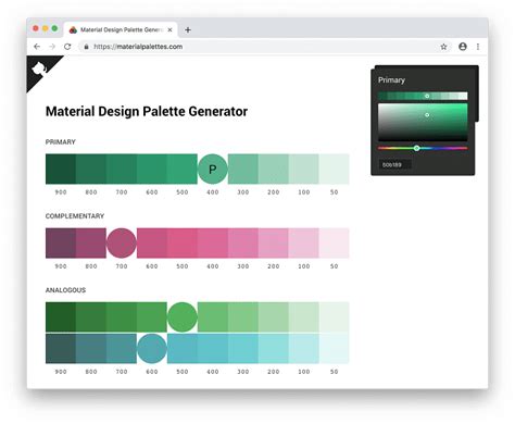 Material Design Palette Generator - Prototypr | Prototyping