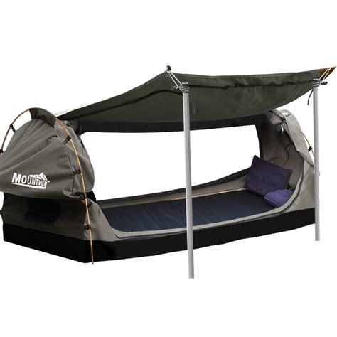 Mountview Double Swag Camping Swags Canvas Dome Tent Free Standing Grey ...