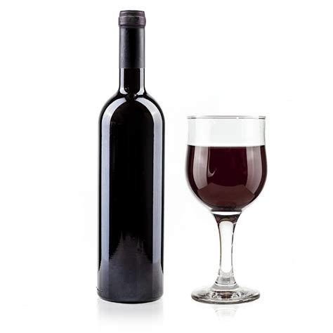 Red Wine Bottle And Glass On White Background Photograph by Daniel Barbalata