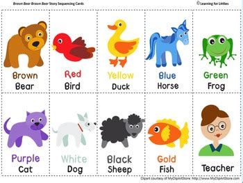 Brown Bear Brown Bear Language Activity Cards by Learning for Littlies