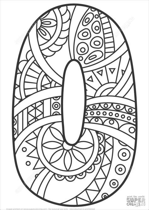 Printable Number 0 Coloring Page - ColoringBay