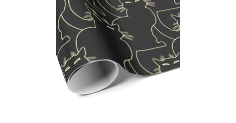 Black Cat Wrapping Paper Cat Christmas Paper | Zazzle