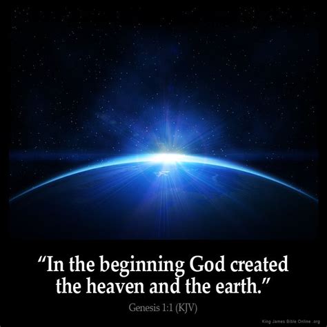 "In the beginning God created the heaven and the earth." - Genesis 1:1 (KJV) | BIBLE Verses ...