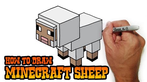 How to Draw Minecraft Sheep- 2D Perspective Video Lesson - YouTube