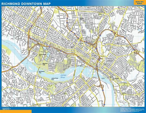 Richmond downtown map | Wall maps of the world & countries for Australia