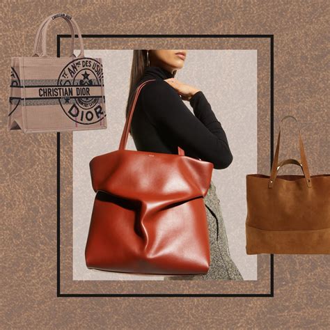 Women Large Nude Leather Tote Bag With Snap Closure - www.glwec.in