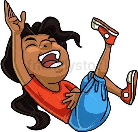 Black Girl Laughing Cartoon Clipart Vector - FriendlyStock