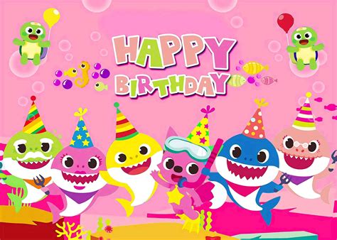 Download Baby Shark Background Happy Birthday Greeting | Wallpapers.com