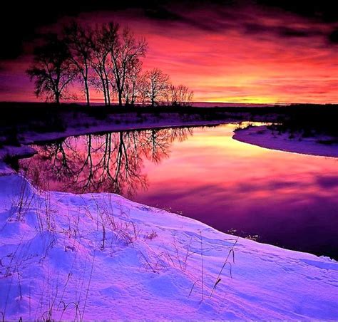 Pin by M Baker on Snow Palace | Winter sunset, Beautiful landscapes, Sunset