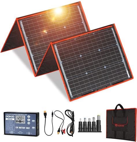 DOKIO 150w Solar Panel Kit Portable Folding Monocrystalline Include Solar Charge Controller and ...