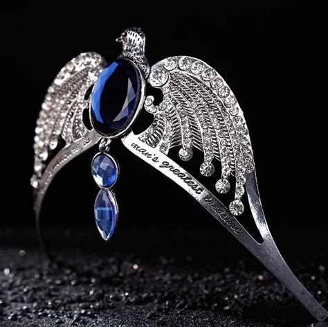 Fashion Vintage Silver Ravenclaw diadem Blue Crystal Ravenclaw College ...