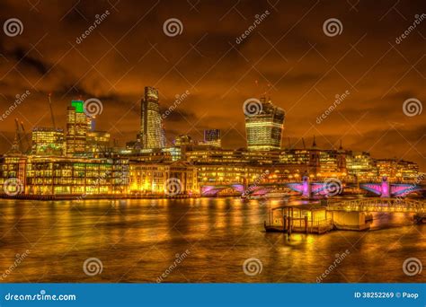 London skyline at night stock image. Image of illuminated - 38252269