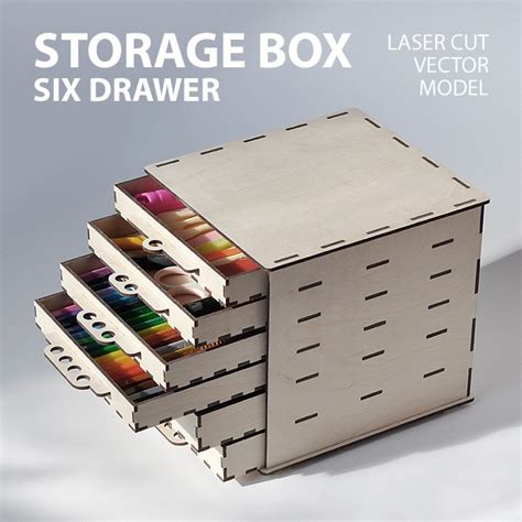 Laser Cut Storage Box with Drawers Free Vector cdr Download - 3axis.co