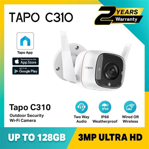 TAPO C310 3MP Ultra Resolution Outdoor Security IP66 Weatherproof Wireless Wifi Camera IP CAMERA ...